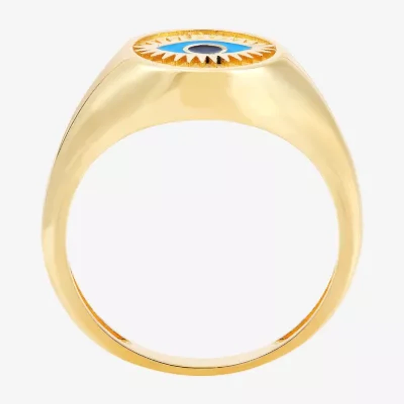 Womens 14K Gold Evil Eye Signet Ring