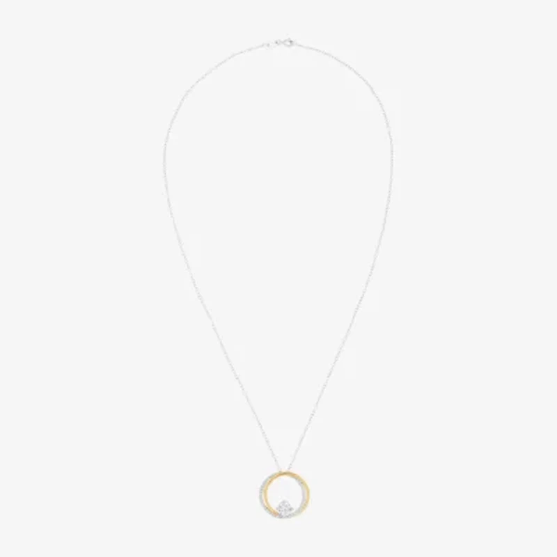 DiamonArt® White Cubic Zirconia 14K Gold Over Silver Round 2-pc. Jewelry Set