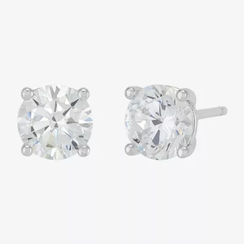 Diamonart Womens Cubic Zirconia Sterling Silver Heart 3 Pair Earring Set