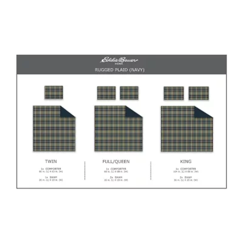 Eddie Bauer Rugged Plaid Midweight Comforter Set