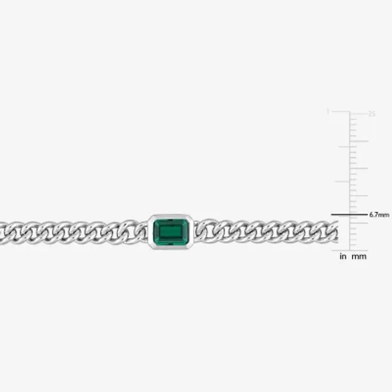 Womens Sterling Silver 7.5 Inch Solid Curb Chain Bracelet