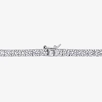 Womens White Sapphire Sterling Silver 17 Inch Tennis Necklace