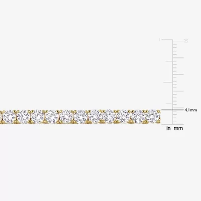 Womens White Sapphire 18K Gold Over Silver 17 Inch Tennis Necklace