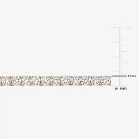 Womens White Sapphire 18K Gold Over Silver 17 Inch Tennis Necklace