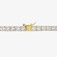 Womens White Sapphire 18K Gold Over Silver 17 Inch Tennis Necklace