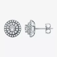 Ever Star (H-I / I1) 1 CT. T.W. Lab Grown White Diamond 10K White Gold 10.8mm Round Stud Earrings