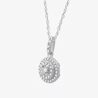 Ever Star (H-I / I1) Womens 1/4 CT. T.W. Lab Grown White Diamond 10K White Gold Round 18 Inch Pendant Necklace