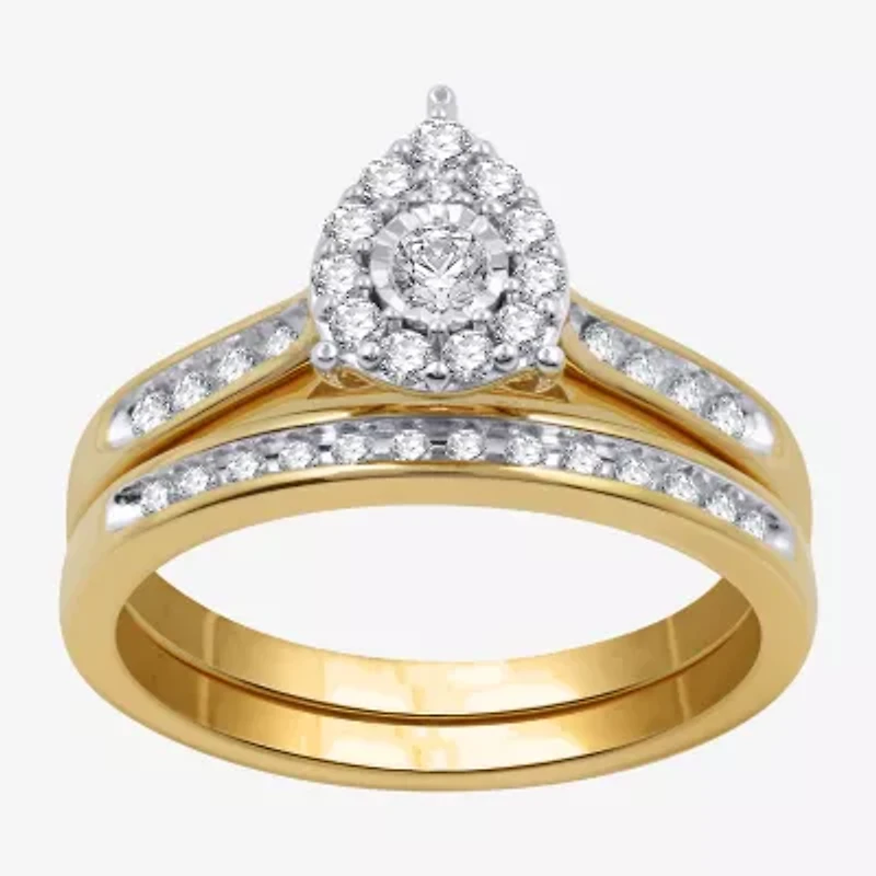 I Said Yes (H-I / I1) Womens 3/8 CT. T.W. Lab Grown White Diamond Sterling Silver or 14K Gold Over Bridal Set