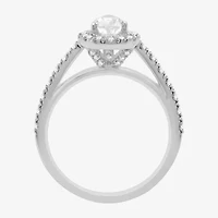(H-I / Si2-I1) Womens 1 3/4 CT. T.W. Lab Grown White Diamond 10K Gold Pear Side Stone Halo Bridal Set