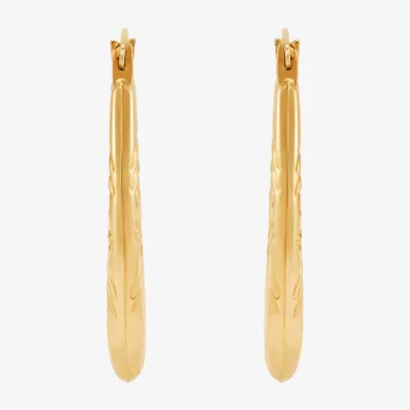 Womens 14K Gold 15.8mm Round Hoop Earrings