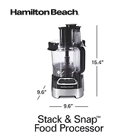 Hamilton Beach Stack & Snap 10 Cup Food Processor