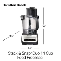Hamilton Beach 14 Cup Stack & Snap Duo Food Processor