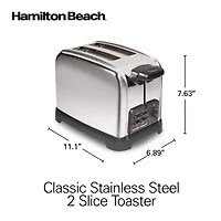 Hamilton Beach Classic Stainless Steel 2 Slice Toaster