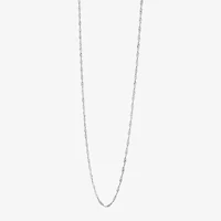 14K White Gold 20" Sparkle Singapore Chain Necklace