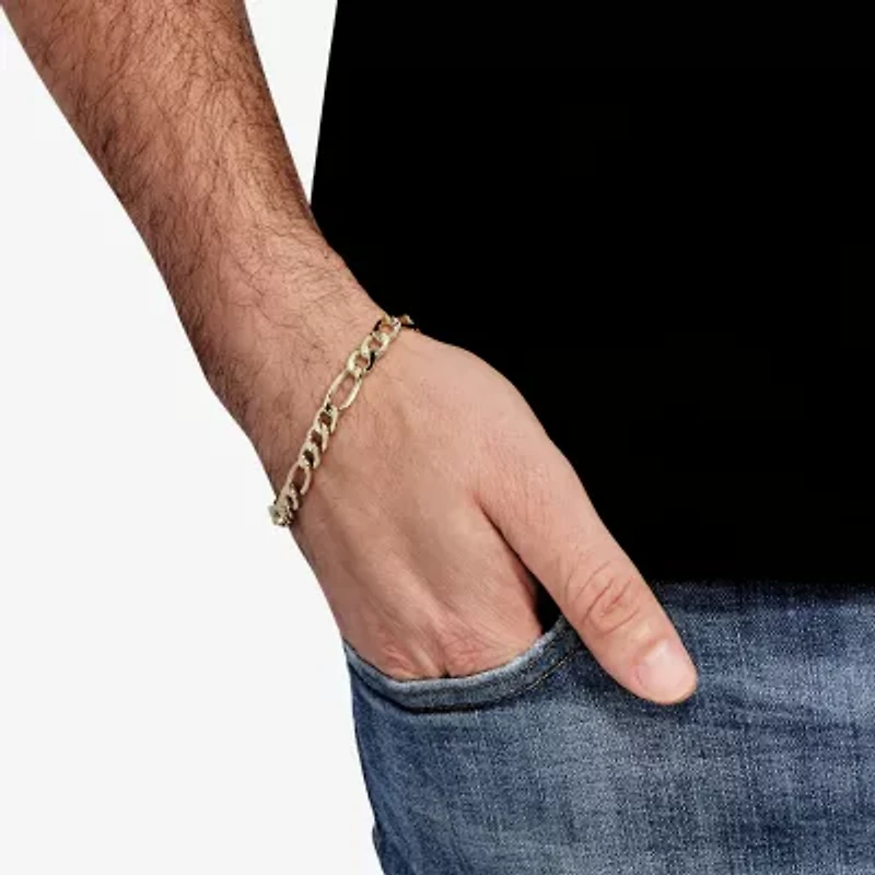 Gold Opulence Unisex Adult 10K Gold Solid 10 Inch Link Bracelet