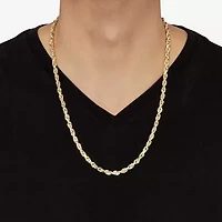 Unisex Adult 10K Gold 24 Inch Rope Chain Necklace