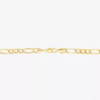 Made in Italy Mens 10K Gold 24 Inch Figaro Chain Necklace