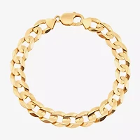 Mens 10K Yellow Gold 9" Curb Bracelet
