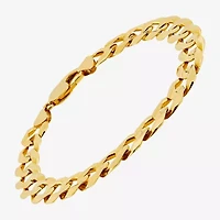 Mens 10K Yellow Gold 9" Curb Bracelet