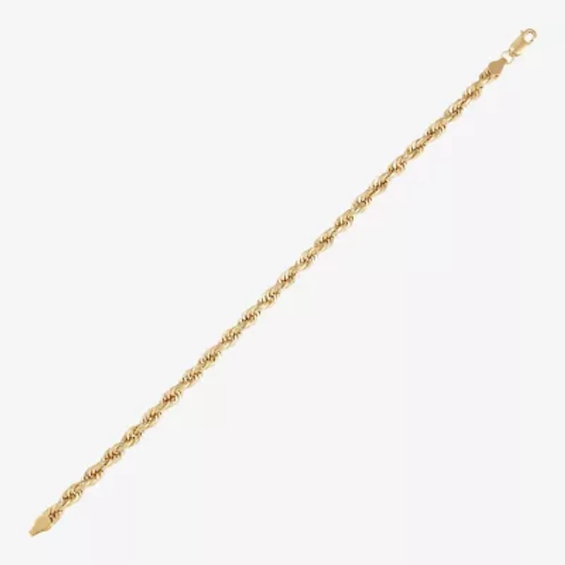 Mens 10K Gold 9 Inch Hollow Chain Bracelet