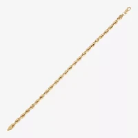 Mens 10K Gold 9 Inch Hollow Chain Bracelet