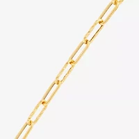 Gold Addiction Womens 14K Gold 8 Inch Hollow Paperclip Chain Bracelet