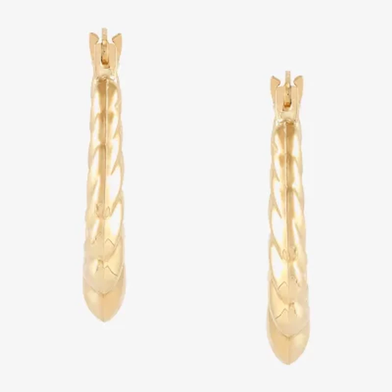 Womens 10K Gold 19.4mm Round Hoop Earrings