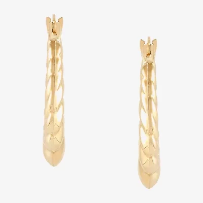 Womens 10K Gold 19.4mm Round Hoop Earrings