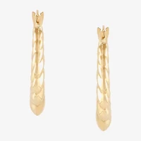 Womens 10K Gold 19.4mm Round Hoop Earrings