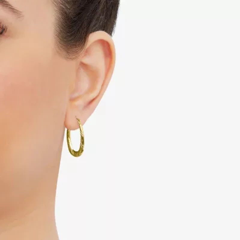 Womens 14K Gold 15.8mm Round Hoop Earrings