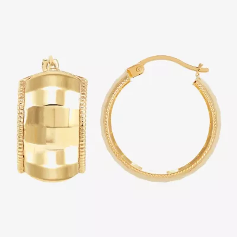 Womens 10K Gold 22mm Round Hoop Earrings