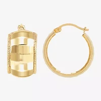 Womens 10K Gold 22mm Round Hoop Earrings