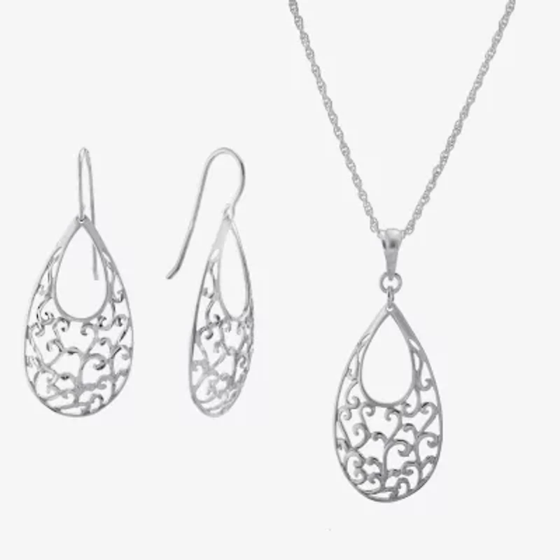 Womens Sterling Silver 2-pc. Jewelry Set