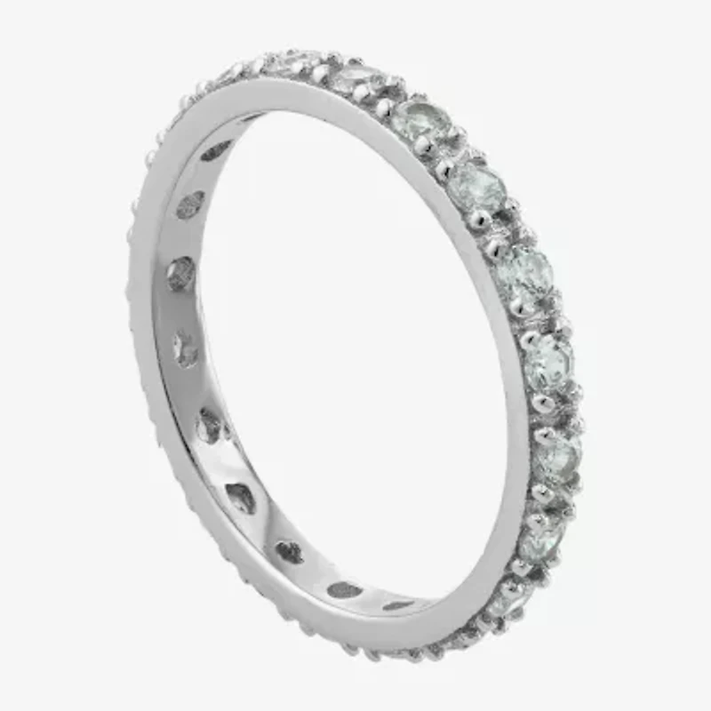 Womens 21.5MM Cubic Zirconia Sterling Silver Band