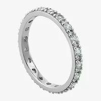 Womens 21.5MM Cubic Zirconia Sterling Silver Band