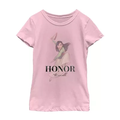 Little & Big Kid Girls Crew Neck Short Sleeve Slim Fit Marvel Graphic T-Shirt