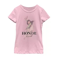 Little & Big Kid Girls Crew Neck Short Sleeve Slim Fit Marvel Graphic T-Shirt