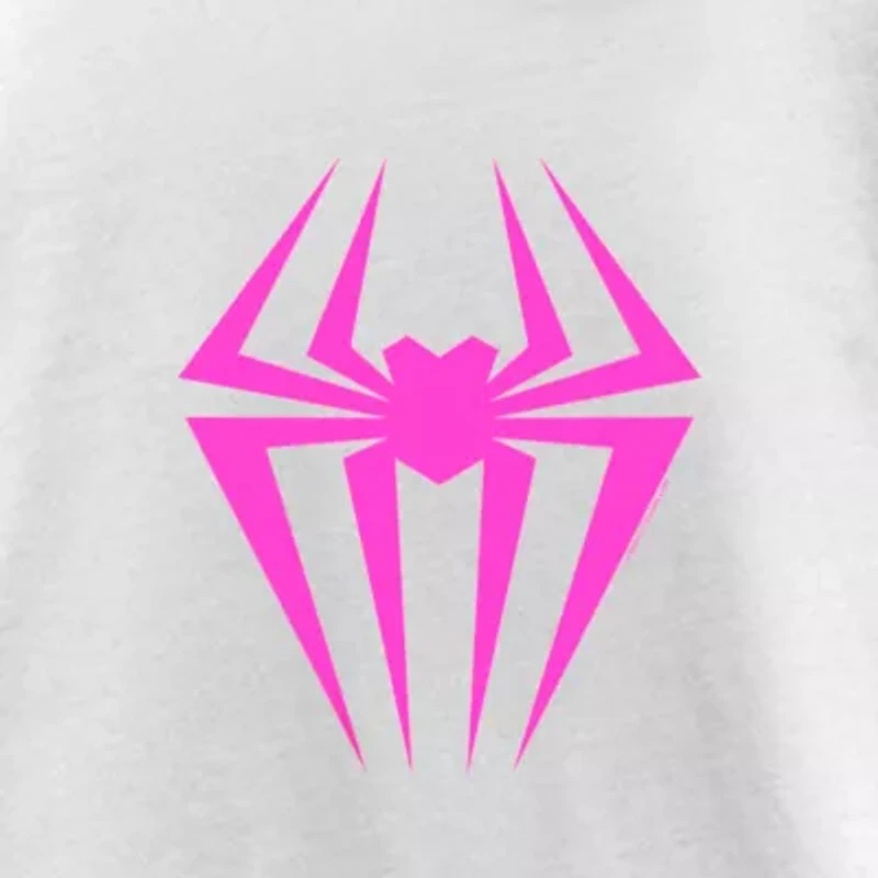 Spider-Man: Across The Spider-Verse Little & Big Kid Girls Crew Neck Short Sleeve Regular Fit Marvel Spiderman Graphic T-Shirt