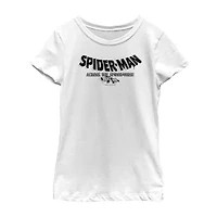 Spider-Man: Across The Spider-Verse Little & Big Kid Girls Crew Neck Short Sleeve Regular Fit Marvel Spiderman Graphic T-Shirt
