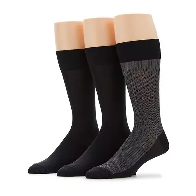 Stafford Microfiber Mens 3 Pair Crew Socks
