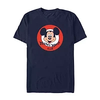 Mens Crew Neck Short Sleeve Regular Fit Mickey Mouse Graphic T-Shirt