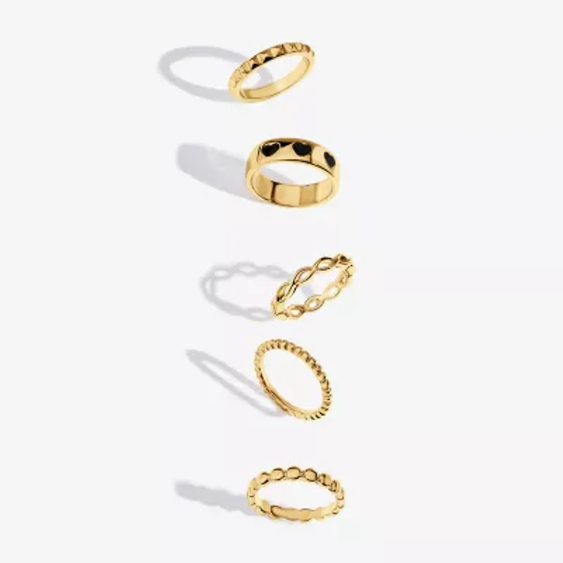 Bijoux Bar Delicates Gold Tone Womens Heart Ring Set