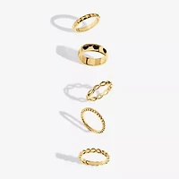 Bijoux Bar Delicates Gold Tone Womens Heart Ring Set