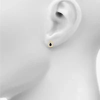 Genuine Black Onyx 10K Gold Sterling Silver 14.5mm Pear Stud Earrings