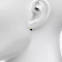 Womens Genuine Black Onyx 10K Gold Sterling Silver Cushion Drop Earrings