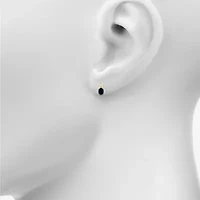 Womens Genuine Black Onyx 10K Gold Sterling Silver Oval Drop Earrings