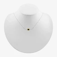 Womens Genuine Black Onyx 10K Gold Sterling Silver 18 Inch Pendant Necklace