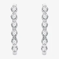 (G / Si1-Si2) 1 CT. T.W. Lab Grown White Diamond 10K White, Yellow, or Rose Gold 22.8mm Hoop Earrings