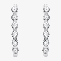 (G / Si1-Si2) Womens 1 CT. T.W. Lab Grown White Diamond 10K Gold 14K 22.8mm Hoop Earrings