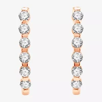 (G / Si1-Si2) 1 CT. T.W. Lab Grown White Diamond 10K White, Yellow, or Rose Gold 22.8mm Hoop Earrings